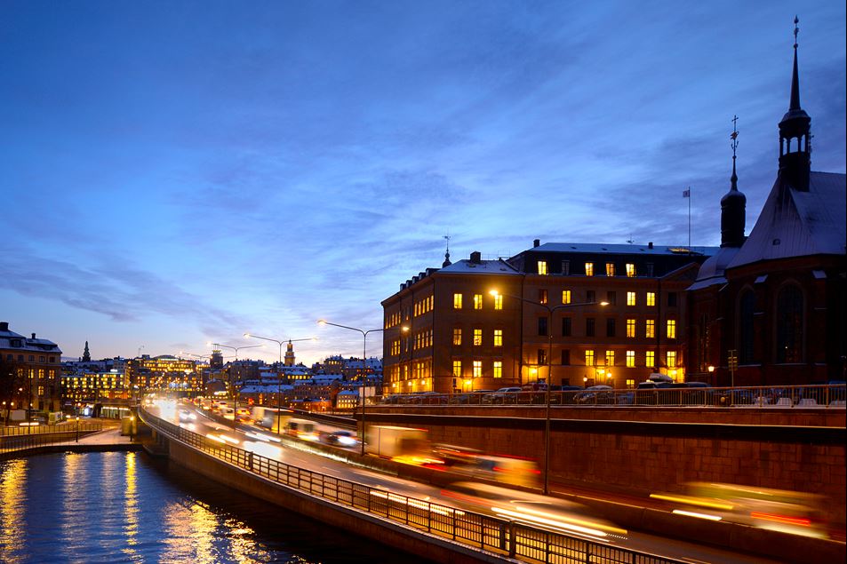 Centralbron i skymning